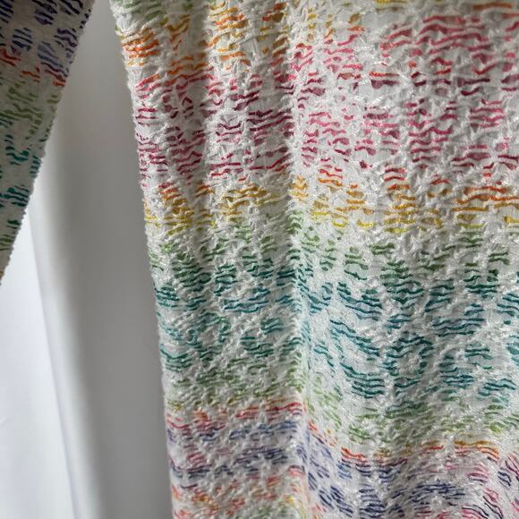 Alfred‎ Dunner Rainbow Animal Print Knit Top Asymmetrical Hem XL 3/4 Sleeve - Picture 5 of 9